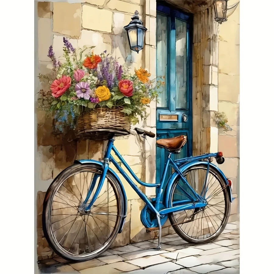 

Bicycle and Flowers at the Door 500/1000/1200/2000 PCS Jigsaw Puzzles Family Activity Games for Gameroom Bedroom Gifts