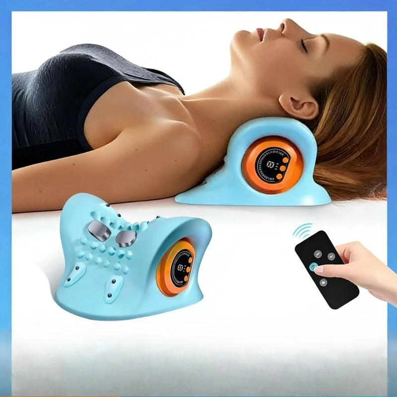 Portable EMS Hot Compress Kneading Neck Shoulder Massager Pillow For Car Household Cervical Relax Care Accessory