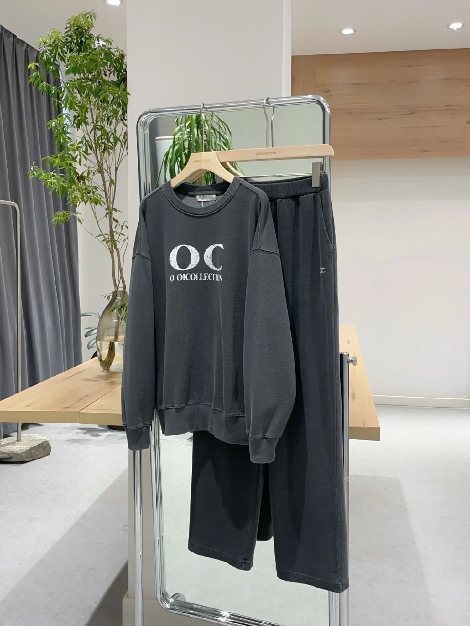 Autentico Noxiao La 2024 Autunno Nuovo Sle American Retro Screen Stampato Felpa con cappuccio Pantaloni True to Size Cotone Lungo Sve rotondo Ne