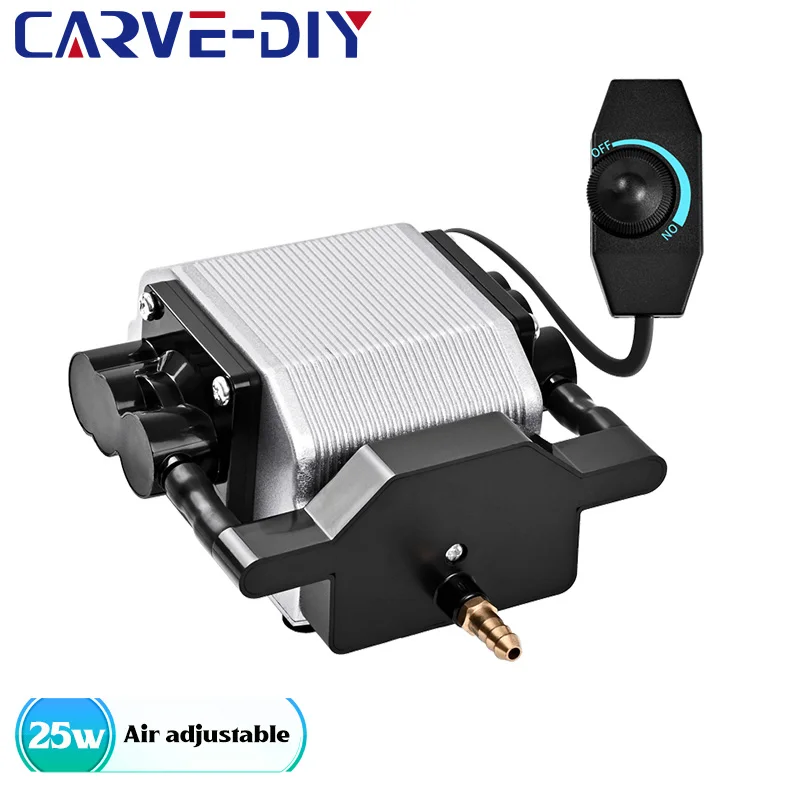 25W Air Assist Pump For Laser Cutter Engraving Machine 110V/220V Laser Air Assist Pump Adjustable Speed Low Noise Low Vibratio