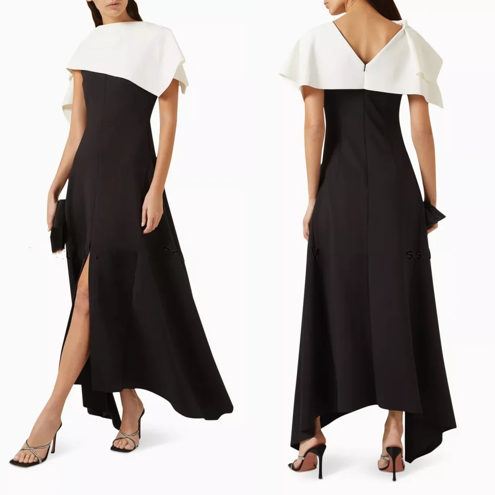 Jiayigong-Vestidos de Noche de estilo clásico y moderno, vestidos formales de satén con cuello alto, línea A, a medida, para ocasiones