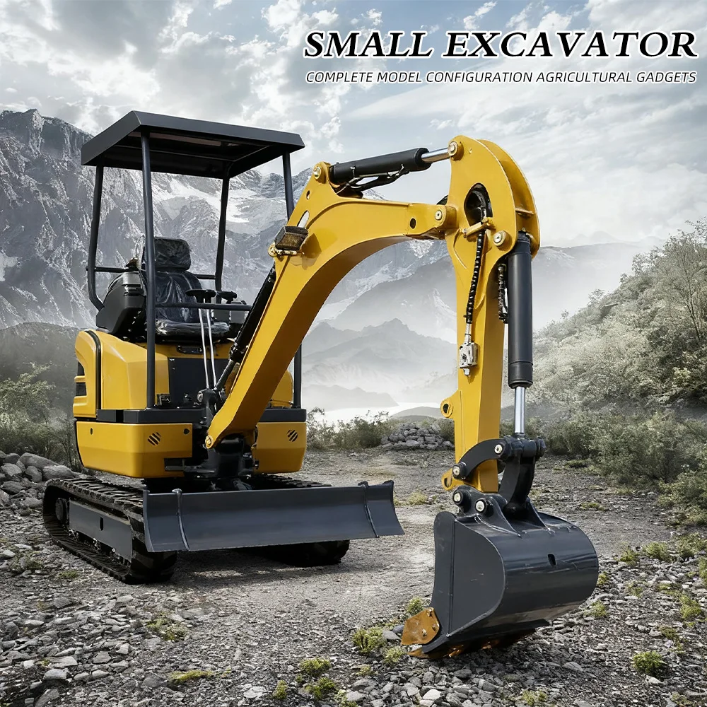  حفار هيدروليكي صغير 0.8-1.5 طن 360 ° حفارة صغيرة بتصميم خفيف الوزن قابلة للدوران مناسبة لحفارة تجديد الحديقة المنزلية #4
