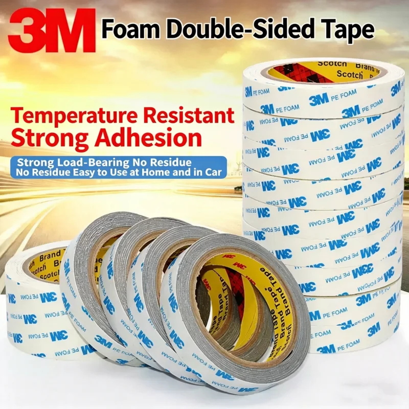 3M Schaumstoff-Doppelseitiges Klebeband 1600T Weiß Stark Spurlos Hochviskoses Schaumstoff-Klebeband Hochtemperaturbeständig Wasserdicht