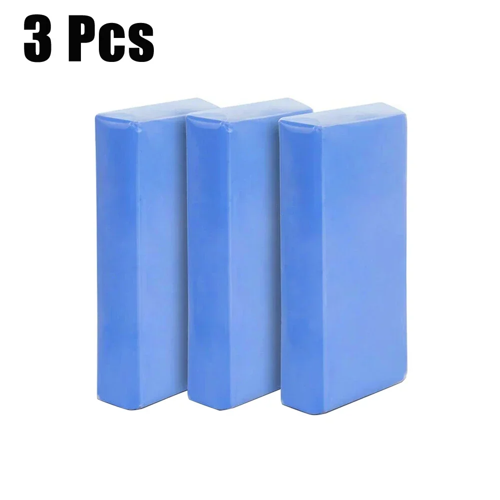 3pcs Car Clay Cleaning Bar Detailing Waxing Polish Treatment Fine Grade Reusable Wash Mud Fit Auto Glass Stains Rust Oil