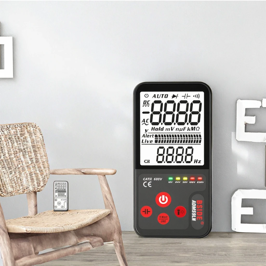 Smart Digital Multimeter Ultra-Portable 3.5 LCD 9999 Counts CATII 600V Auto Power True RMS For Home Use