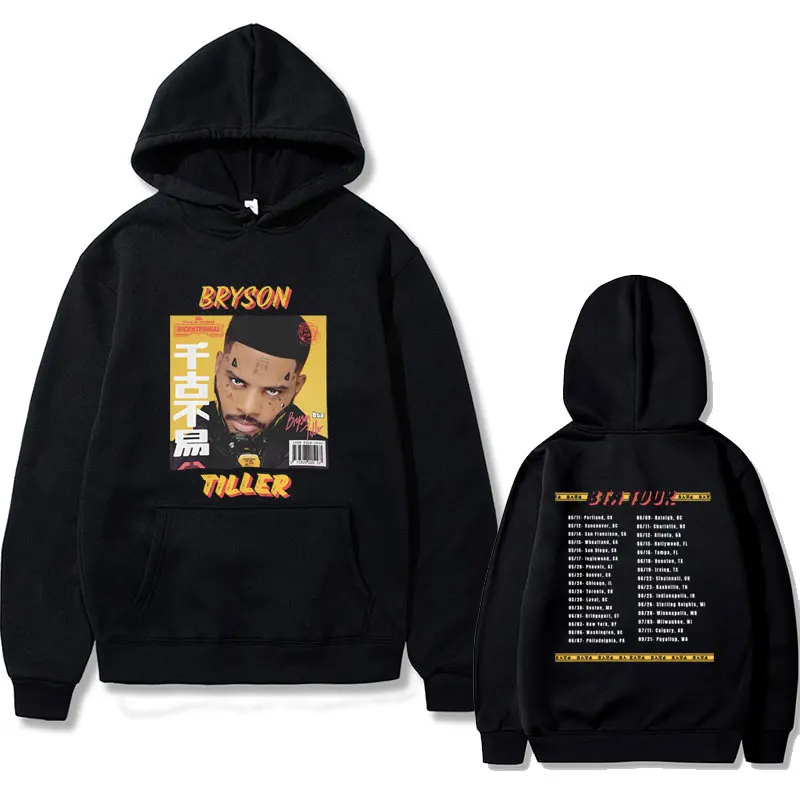 Rapper Bryson Tiller Bta Tour Hoodie Men's Casual Fleece Cotton Pullover Hoodies Men Women Hip Hop Fashion Oversized Sweatshirt