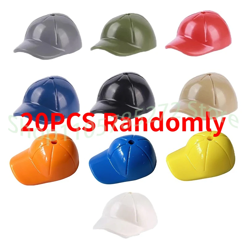 MOC Figure Accessories Building Blocks Baseball Cap Helmet Hat Hood Rocket Launcher Weapons Bricks DIY Toys Gift For Children T8