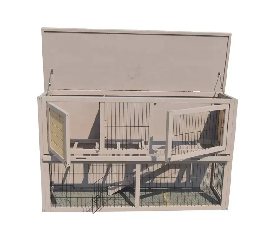 Portadores de jaulas para mascotas de conejos de madera grandes para exteriores