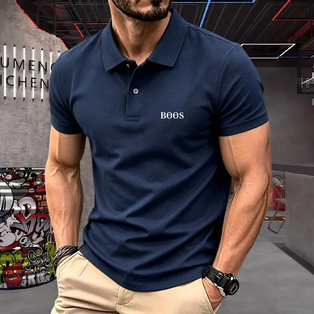 Herren-Kurzarmhemd mit Reverskragen, atmungsaktiv, lässig, für Golf, Business und Alltag