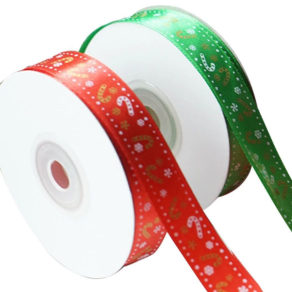 

2 Rolls Gift Ribbon Christmas Packaging Ribbon Cartoon Pattern for DIY Craft Decoration and Gift Wrapping DIY Bow Accessories