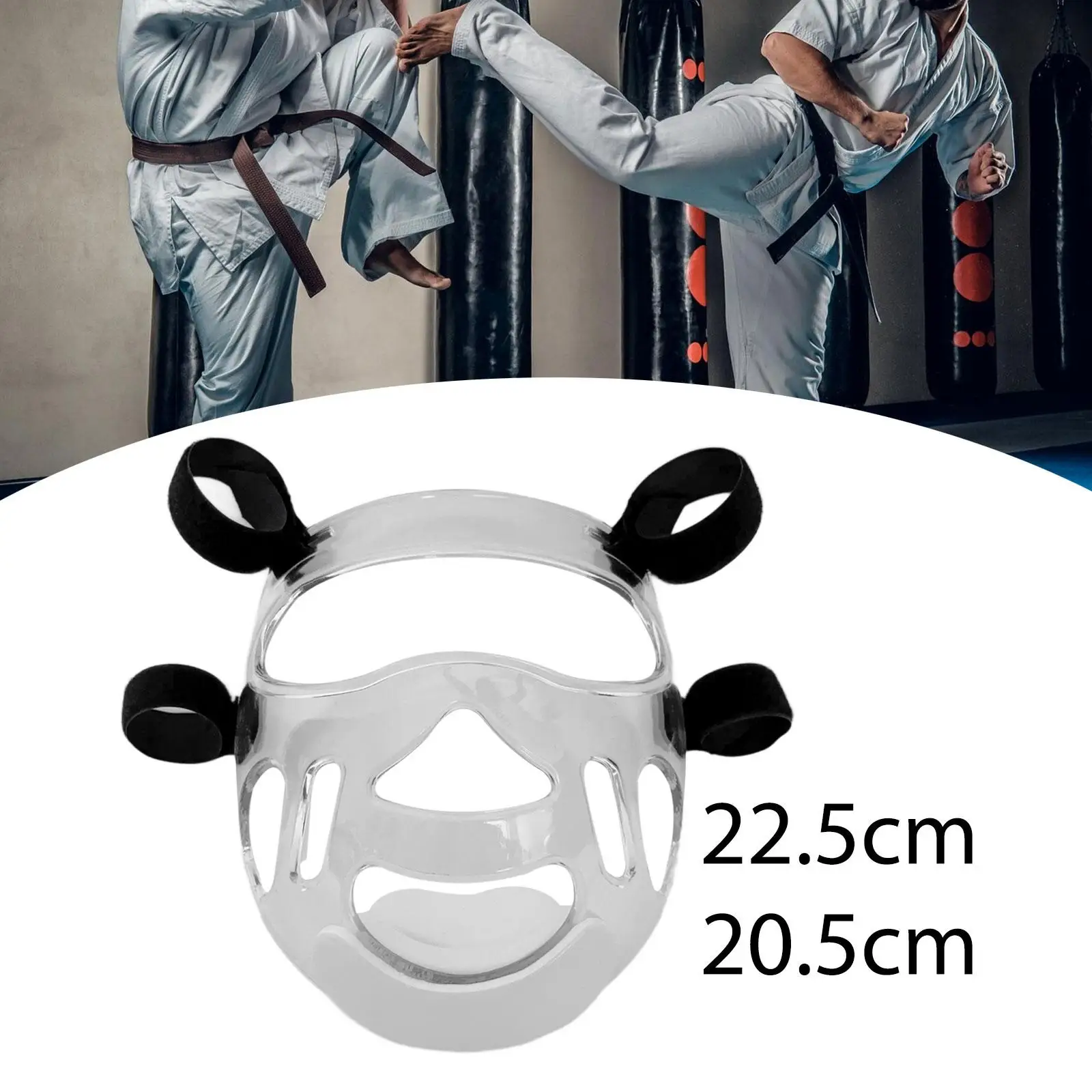 Clear Taekwondo Mask Accessories Removable Equipment Full Face Shield Mask for Sparring Martial Arts Grappling Karate Boxing