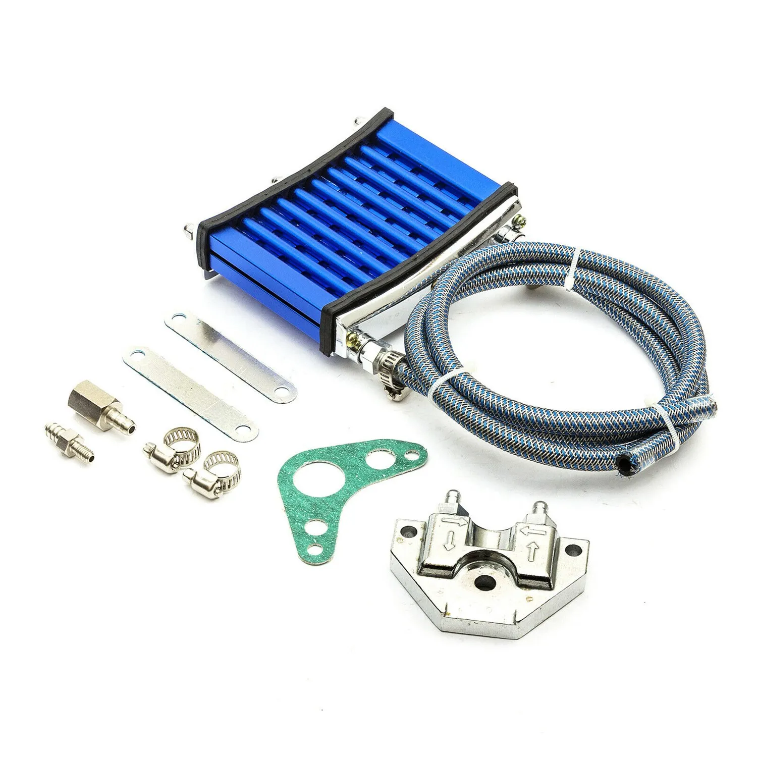 Bleu Fosse Moto Cross / Moto Radiateur D'Huile Bricolage Jeu REFROIDISSEUR D'HUIle Change pour 110Cc 125Cc 140Cc 150Cc VéHicule