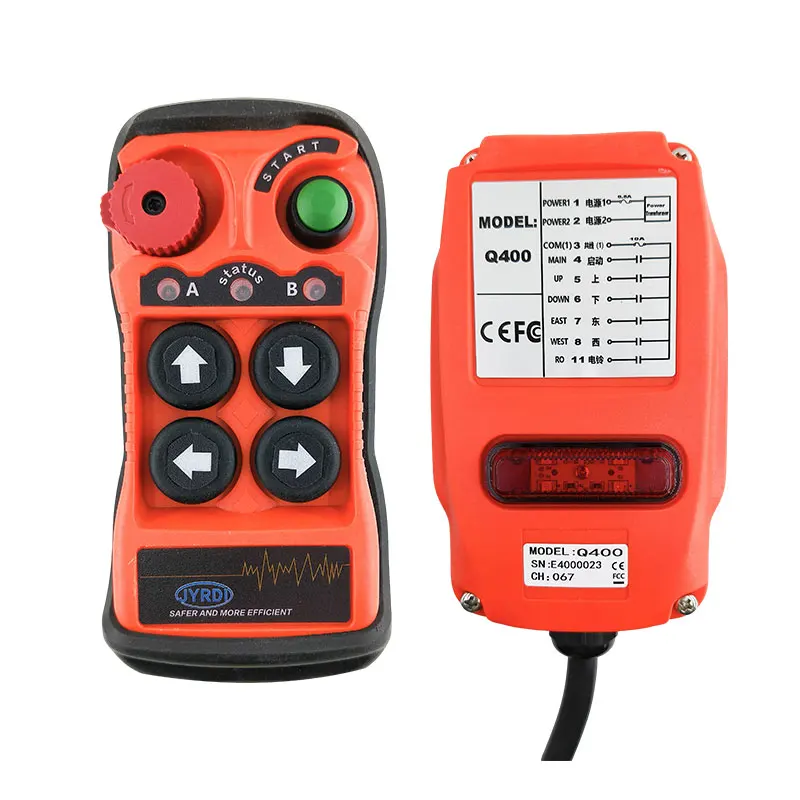 New Q400 4 Buttons Single Speed Industrial Wireless Radio Crane Remote Control Switches Winches Hoist Track Crane Lift Control