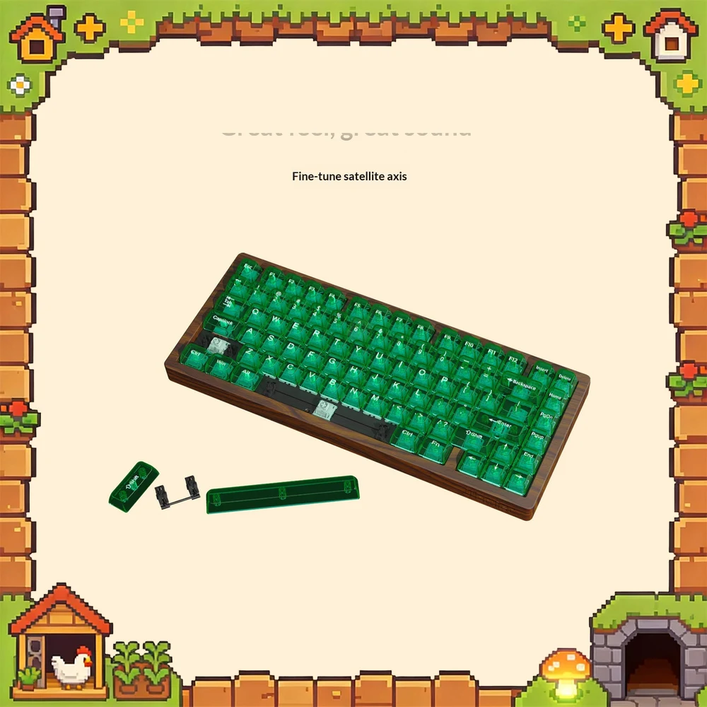 Womier WD75 Wooden Mechanical Keyboard 75% Layout CNC Walnut Wood Case Tri Mode Wireless Bluetooth 2.4G USB C for PC Mac