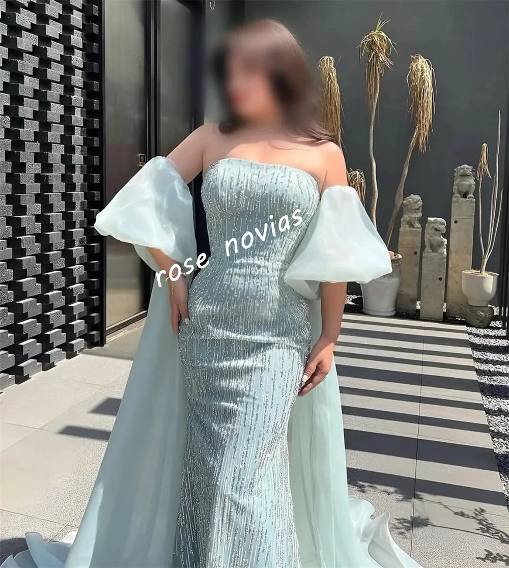 Customized Charmeuse Sequined Mermaid Off-the-shoulderLong Dresses Bespoke Occasion Women Luxury Evening Exquisite Sparkle Party