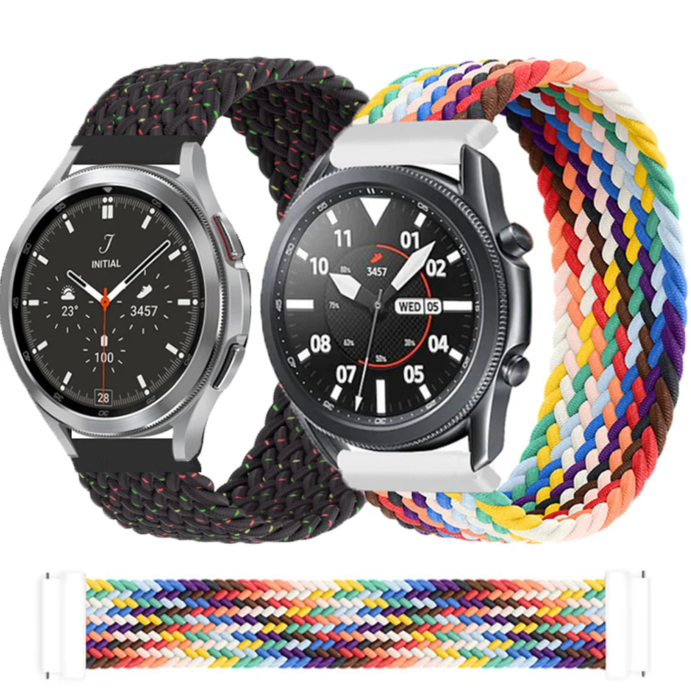 

Braided Solo Loop band for Samsung Galaxy watch 4 3 active 2 Gear S3 Amazfit bracelet Huawei watch GT 2e 3 Pro strap 20mm 22mm