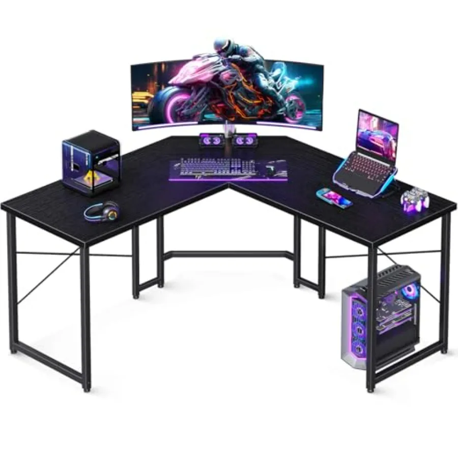 

L Shaped Gaming Desk Corner Desk Gaming Table for Home Office Computer Desk Sturdy Writing Workstation for Small Space Easy to