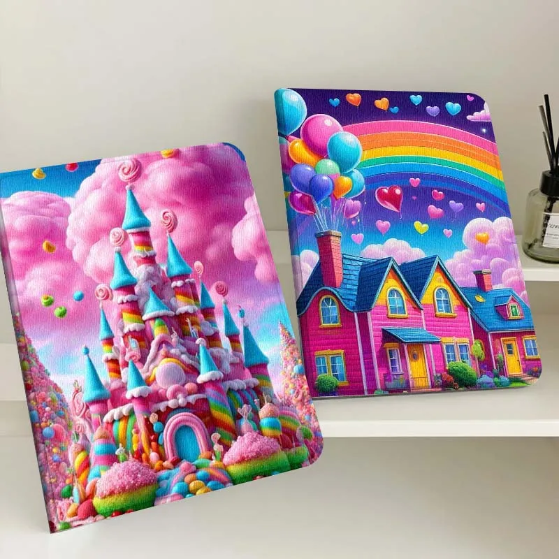 

Colored House Balloon For Apple iPad Pro Air 13 2 7th 6th 2025 M2 M3 M4 M512.9 13 inch Foldable Tablet Case Gift