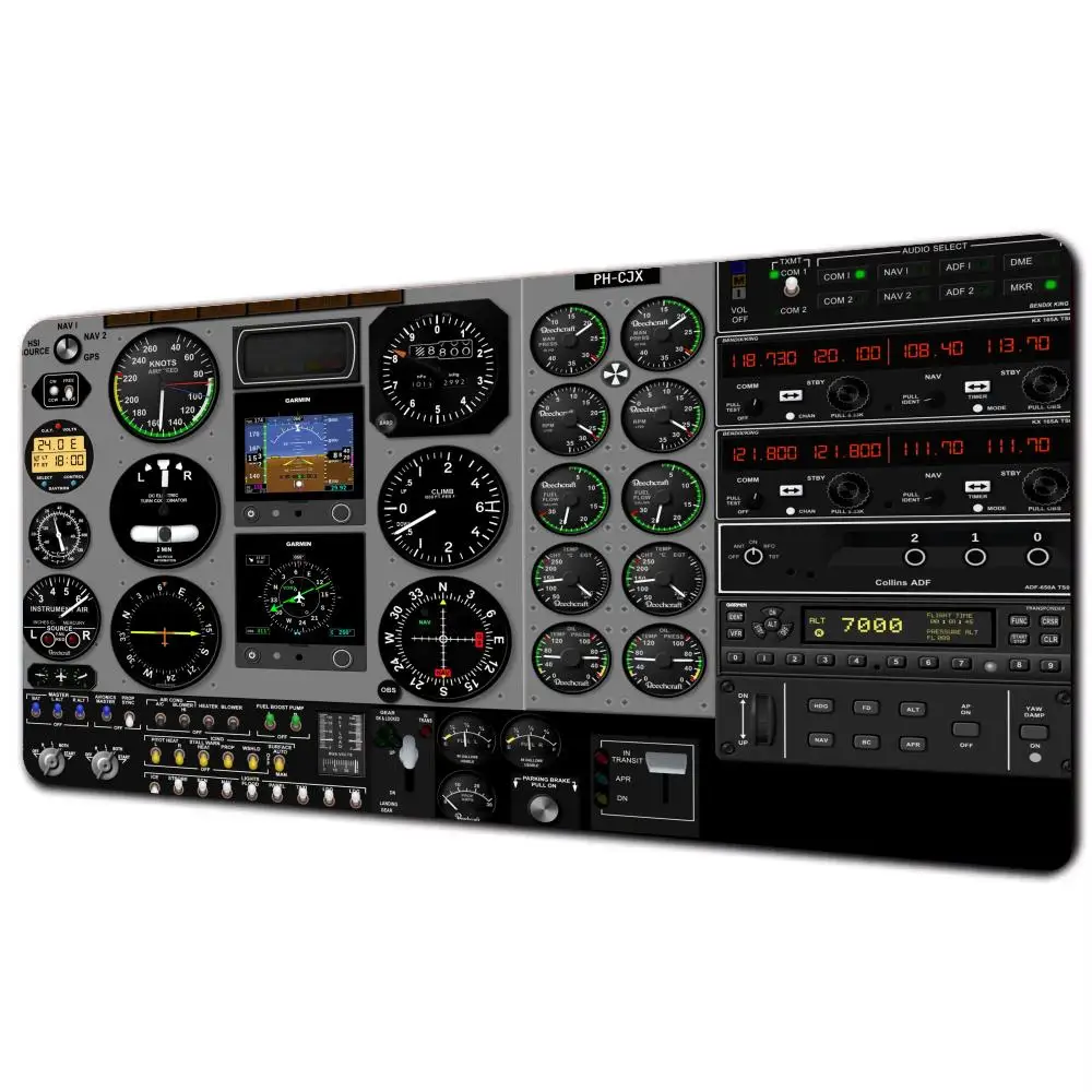 Aircraft Cabin Navigation Diagram Mousepad, Computer Office Game Table Mats XXL Rubber Anti-slip Gaming Keyboard Long Desk Pads