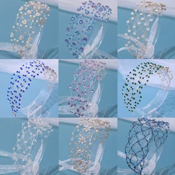 Fashion Handmade More Color Crystal Headbands Wedding Hair Accessories Rhinestone Hairbands Women Bridal Head Vines