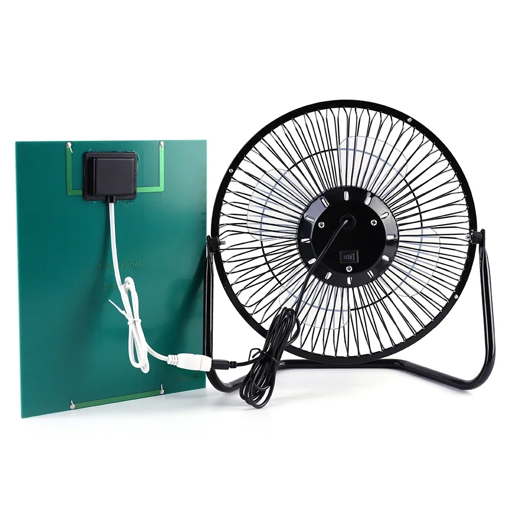 

L # For 7W 6V Solar Panel With 8inch USB Exhaust Fan Portable Solar Panel Powered Fan Multipurpose Ventilator For Pet House Chic