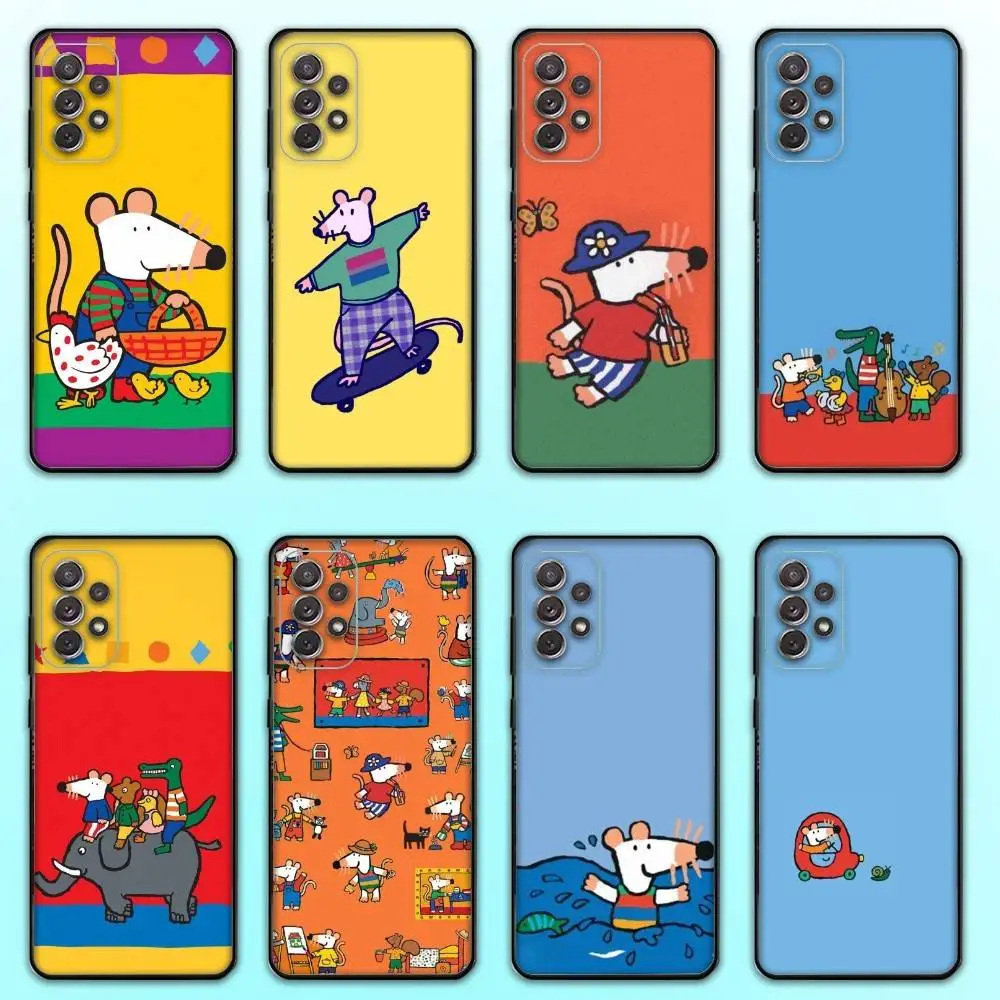 

M-Maisy Mouse R-Rat Phone Case For Samsung S25,S24,S21,S22,S23,S30,Ultra,S20,Plus,Fe,Lite,Note,10,9,5G Black Cover