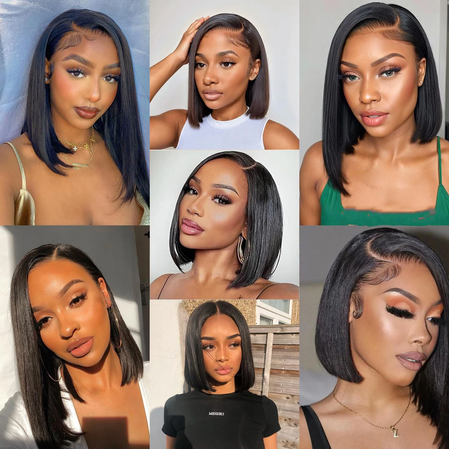 Prosta peruka z krótkim bobem 13x6 Lace Front Wig Human Hair Pre Plucked Front Wig Brazilian Hair Black Short Straight Lace Bob Wigs