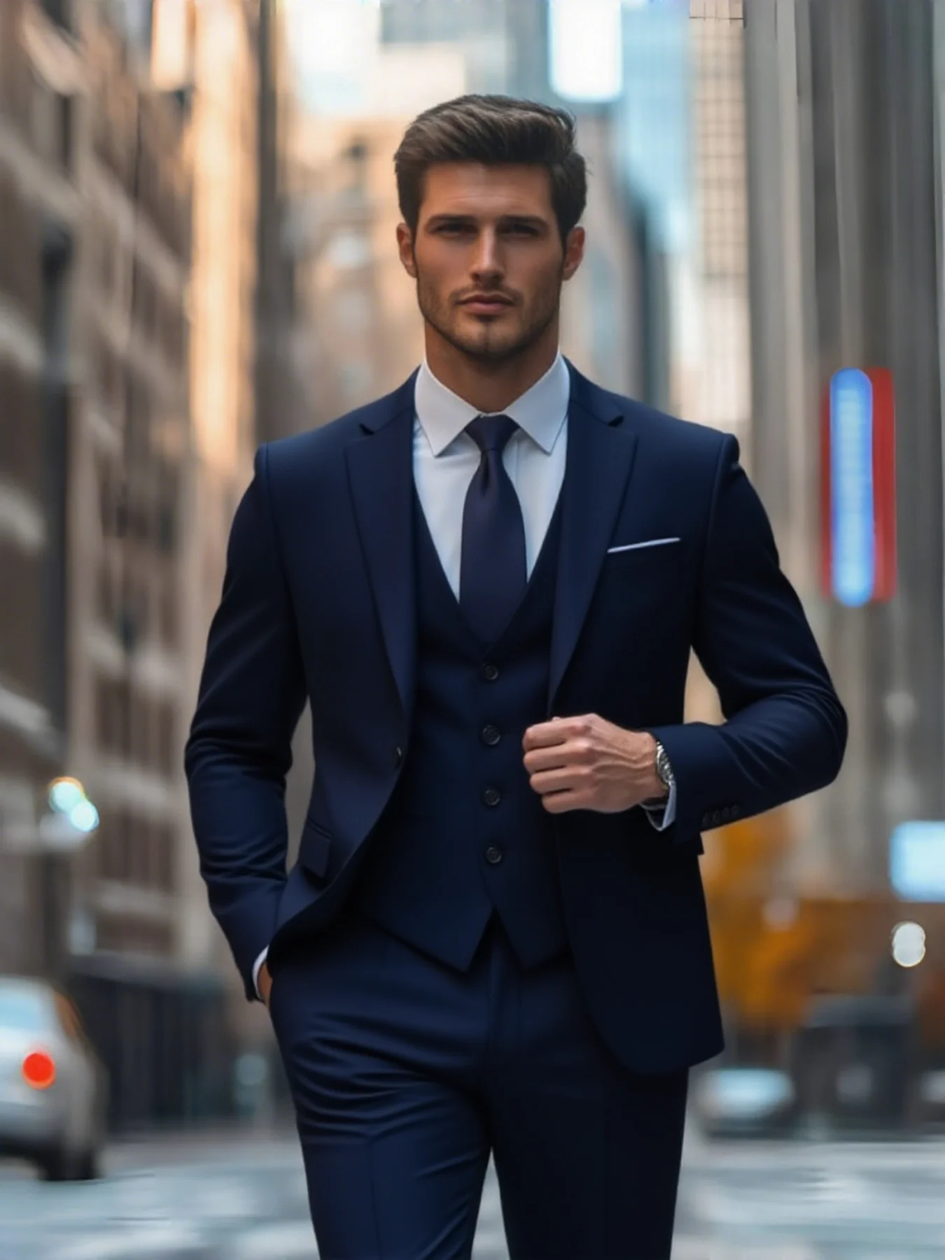 

【Men's Suit】Men's 3pcs Slim Fit Black Tuxedo - Shirt & Pants for Weddings Office Meetings Formal Occasions