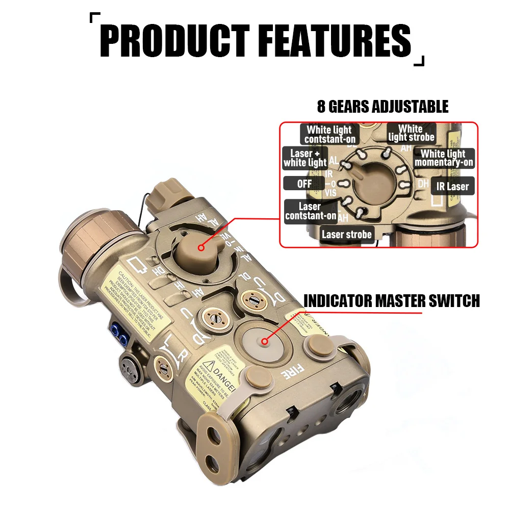 Tactical Metal NGAL IR Red Dot Green Blue Laser Surefir M300 M600 Hunting Airsoft Scout Lamp Dual Function Switch Fit 20mm Rail