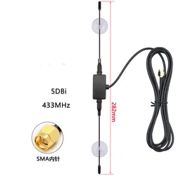 433MHz dipolo adesivo chicote antena patch 5dBi 3m cabo SMA macho lora sistema sem fio