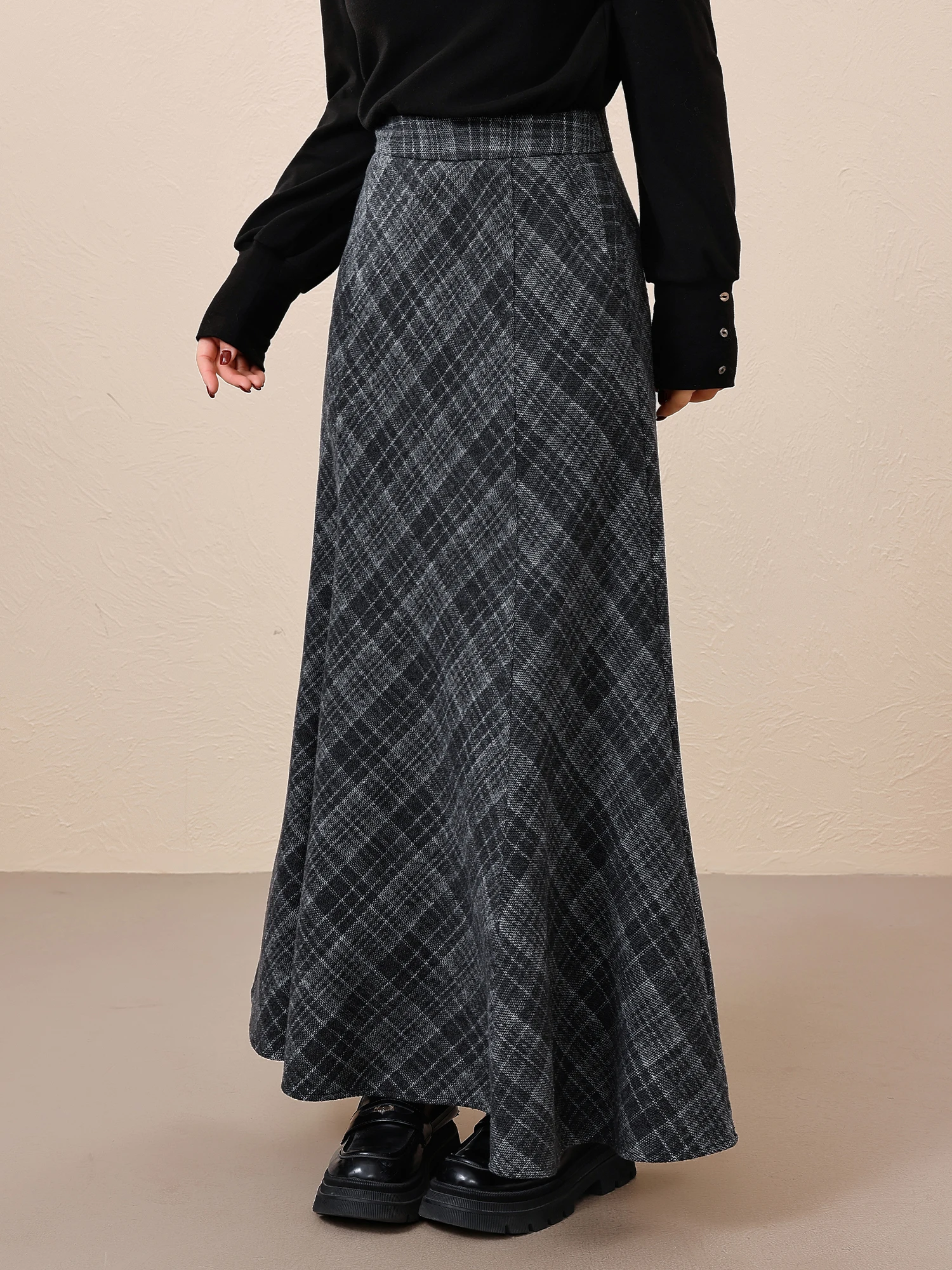 

plus Size Fi Tail f Skirt High Waist Long Sle for Plump Girls Winter New Retro Women's Casual Faion Polyester Fiber