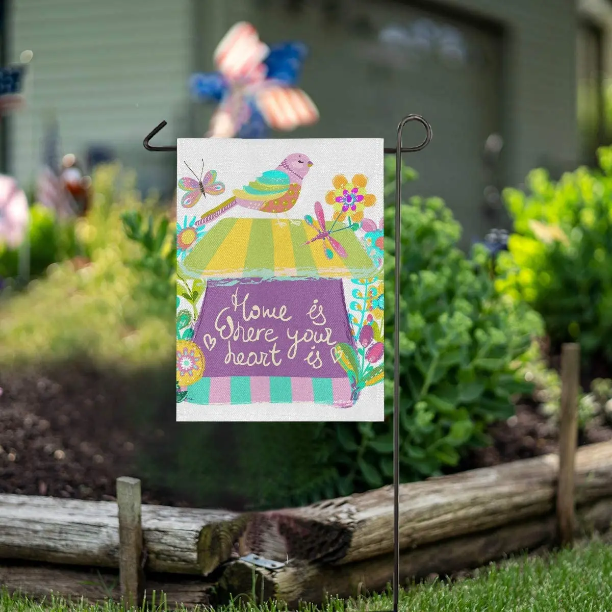 

Home Sweet Bird Flower Garden Flag Welcome Home House Flags Double Sided Yard Banner Outdoor Decor Banner for Outside House Yard