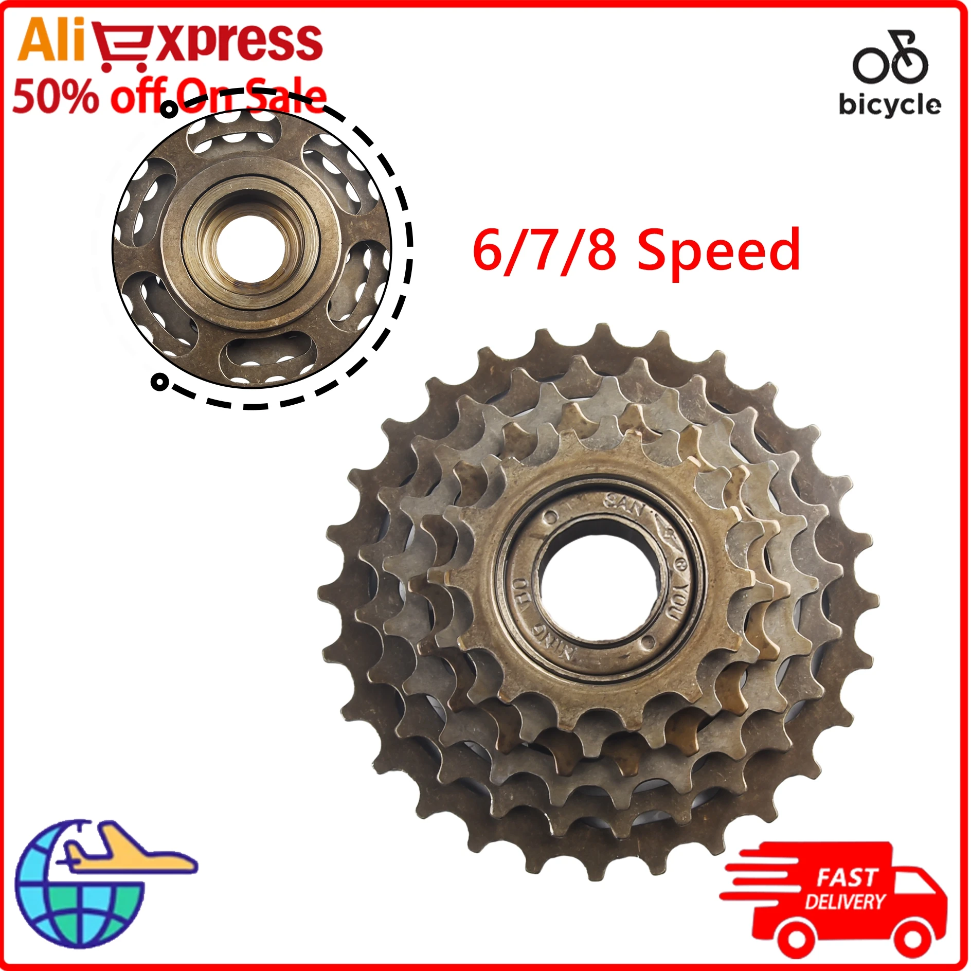 Bike 6/7/8 Speed 13/14-28T Screw On Freewheel For-Shimano Position Bicycle Parts Road Mountain Bike Bicycle Accessories