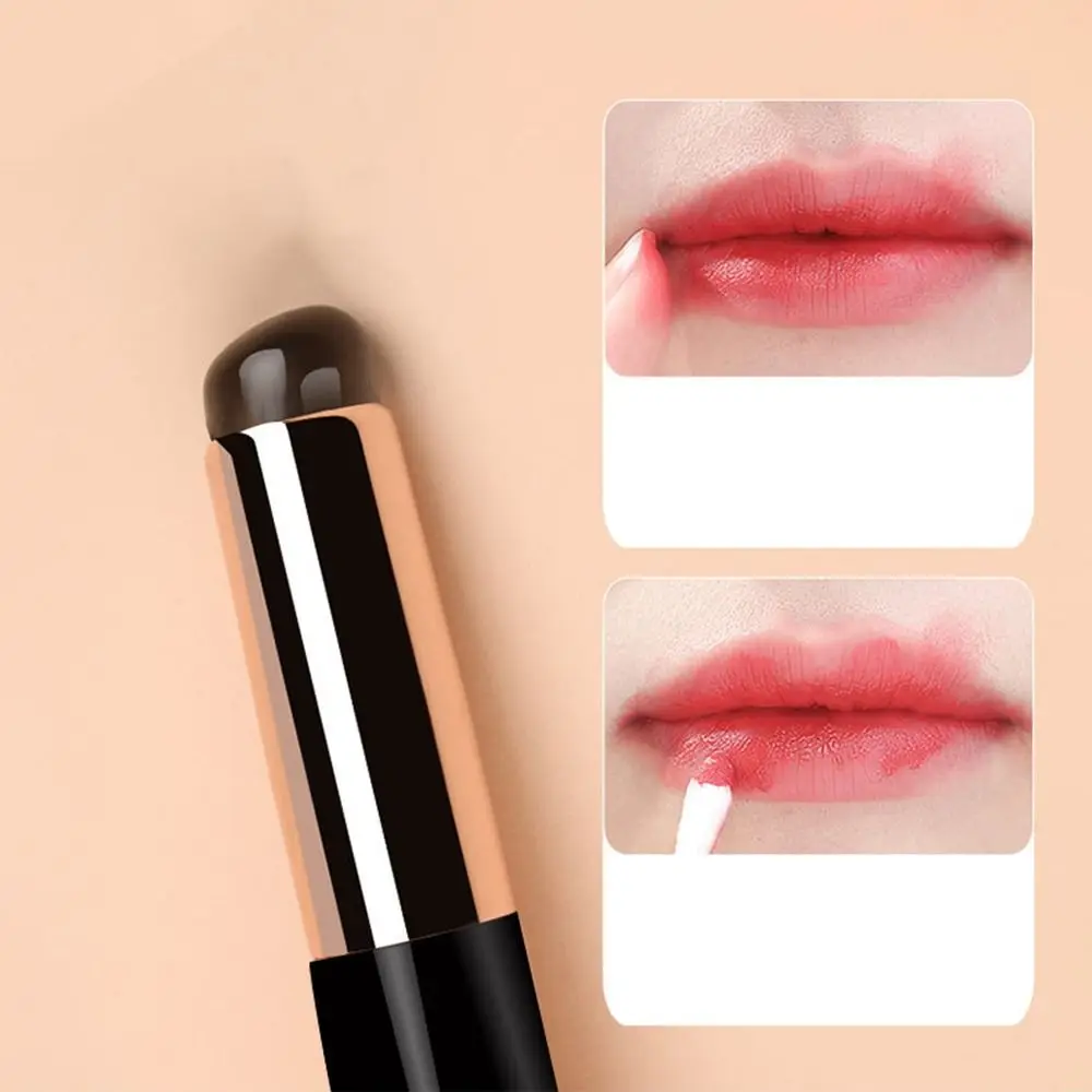 

Beauty Tool Soft Silicone Lip Brush Round Professional Concealer Brush Double-ended Design Portable Foundation Brush Girl