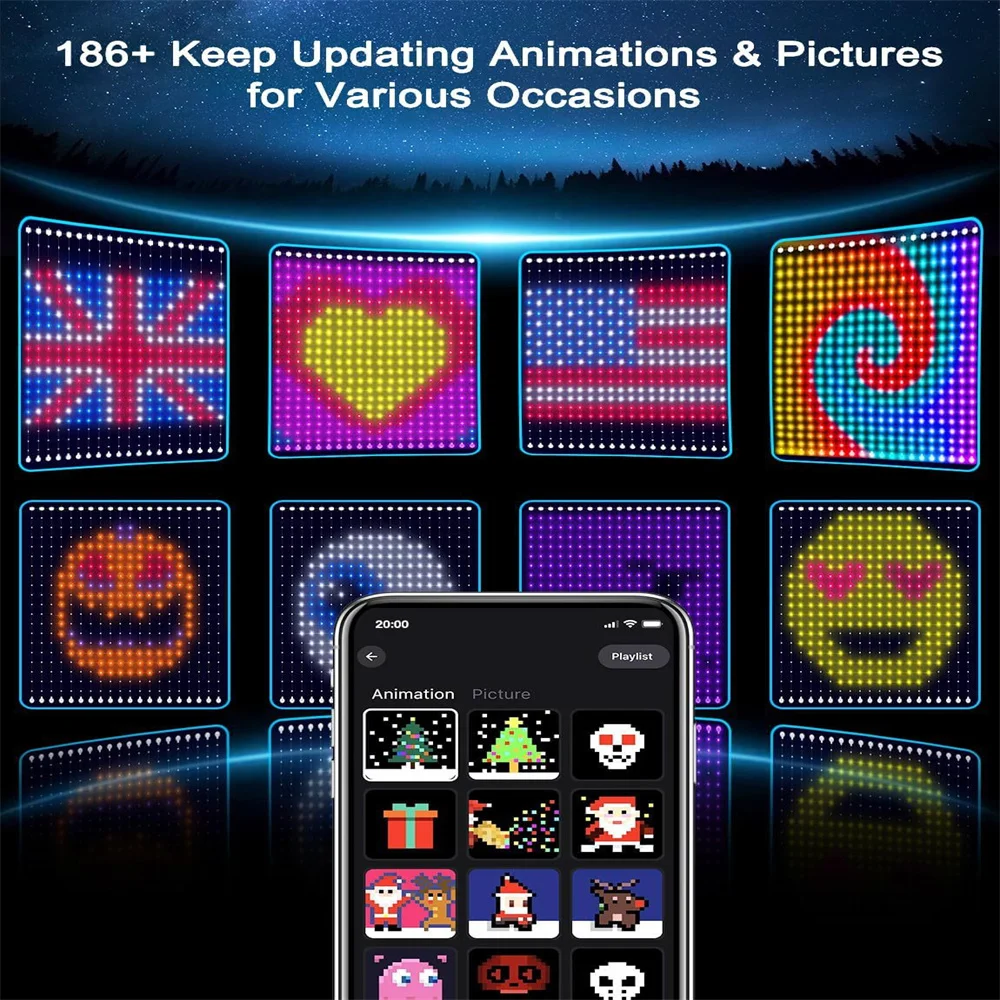 LED Smart RGB Curtain Lights  APP Control Fairy Light Garland DIY Picture Display Party Wedding Window  Decor Garden Party