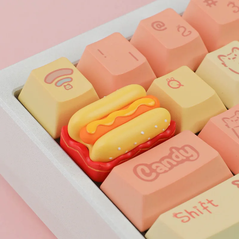 

Simulated hot dog keycaps Single light-transmitting personalized creative keyboard cap Resin mechanical keyboard Customized ESC