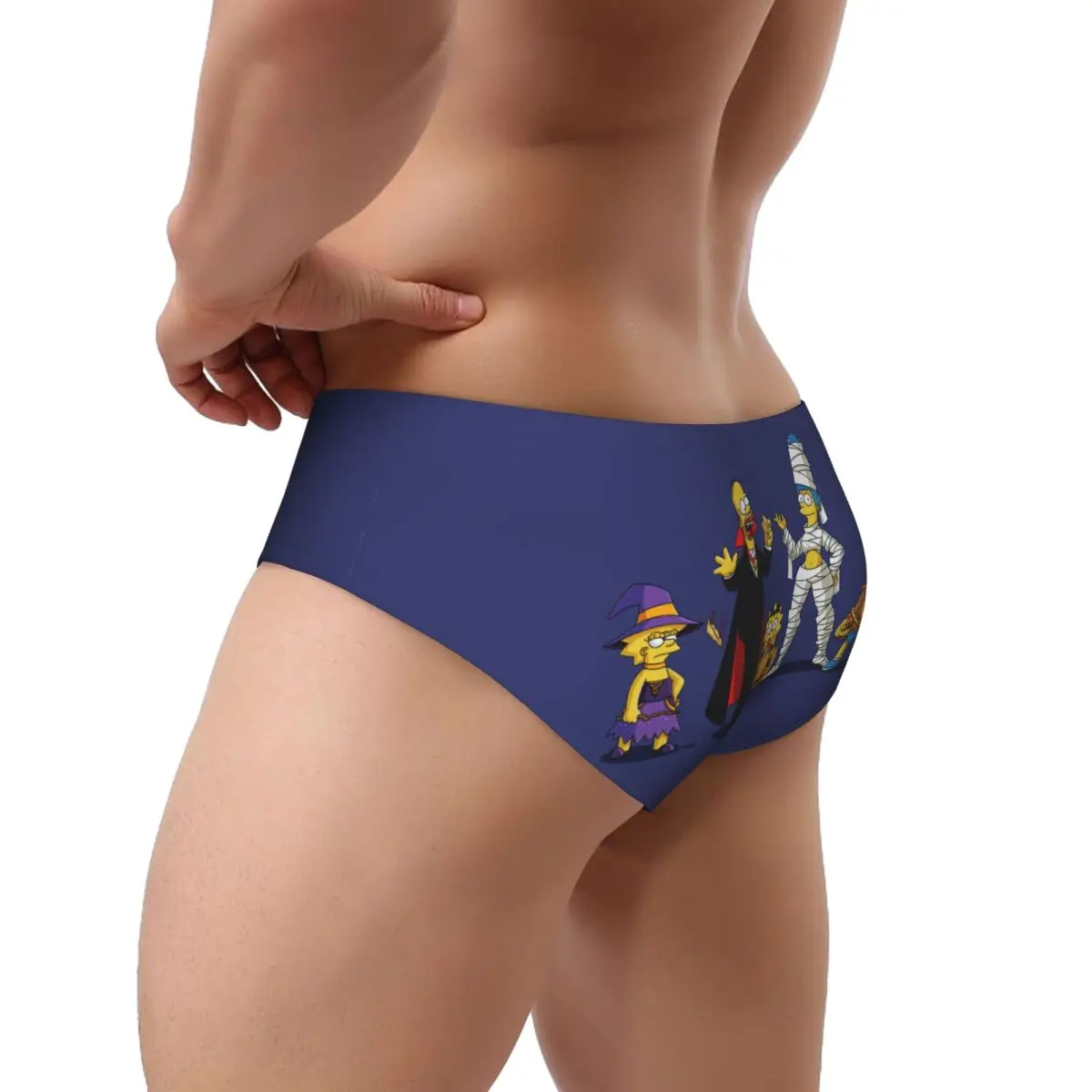 Custom Halloween The Simpsons Briefs Underwear Men Comfortable Stretch Underpants