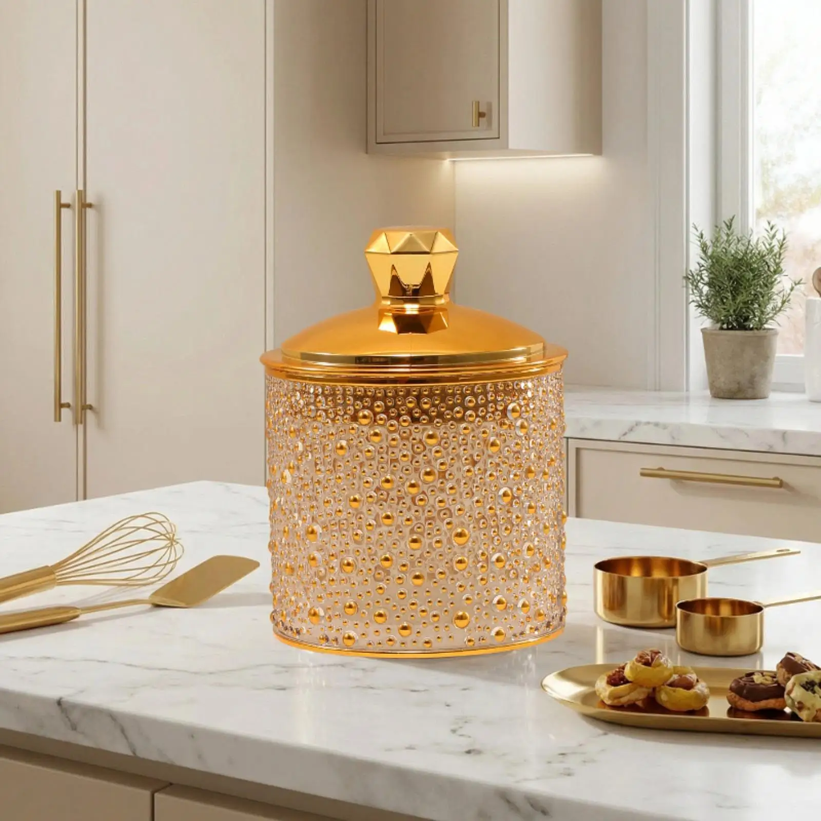 Storage Jar with Lid Pantry Organization,Kitchen Counter ,Food Storage Container Kitchen Canister Candy Jar for Snacks Loose Tea