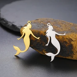 Beautiful Stainless Steel Fairy Tale Mermaid Charms Diy Bracelet Necklace Earring Pendant Jewelry Making Accessories Wholesale