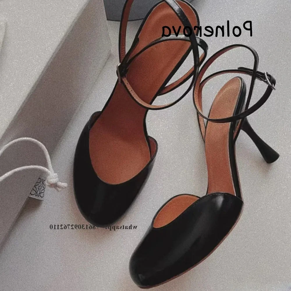 Square Toe Sandals Metal Buckle Thin High Heels Women\'s Shoes Sweet Girls Elegant Solid Ankle Strap Shallow All-Match Retro Shoe