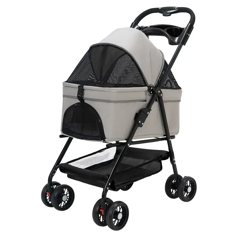 Imagem -05 - Leve e Dobrável Pet Stroller para Viagens ao ar Livre Pequeno Carrinho de Estimação Cão Gato Pelúcia Bebê