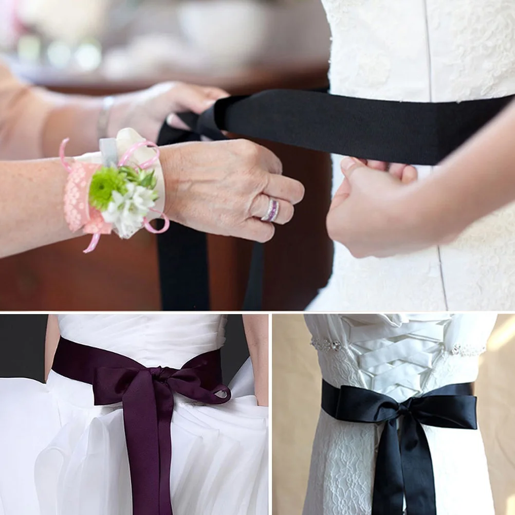 

1Pcs Bride Belt Classic Bow Waistband Elegant Simple Bridal Dress Decoration Wedding Dress Decor Bridesmaid Belt