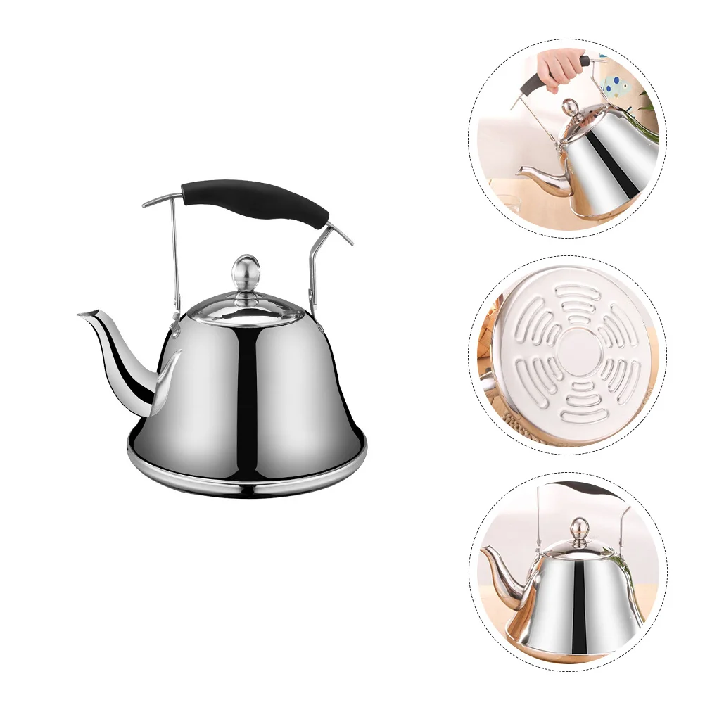 

1L Stainless Steel Tea Kettle With Strainer Whistling Water Kettle For Home Office Use Boiling Pot Household Thickened