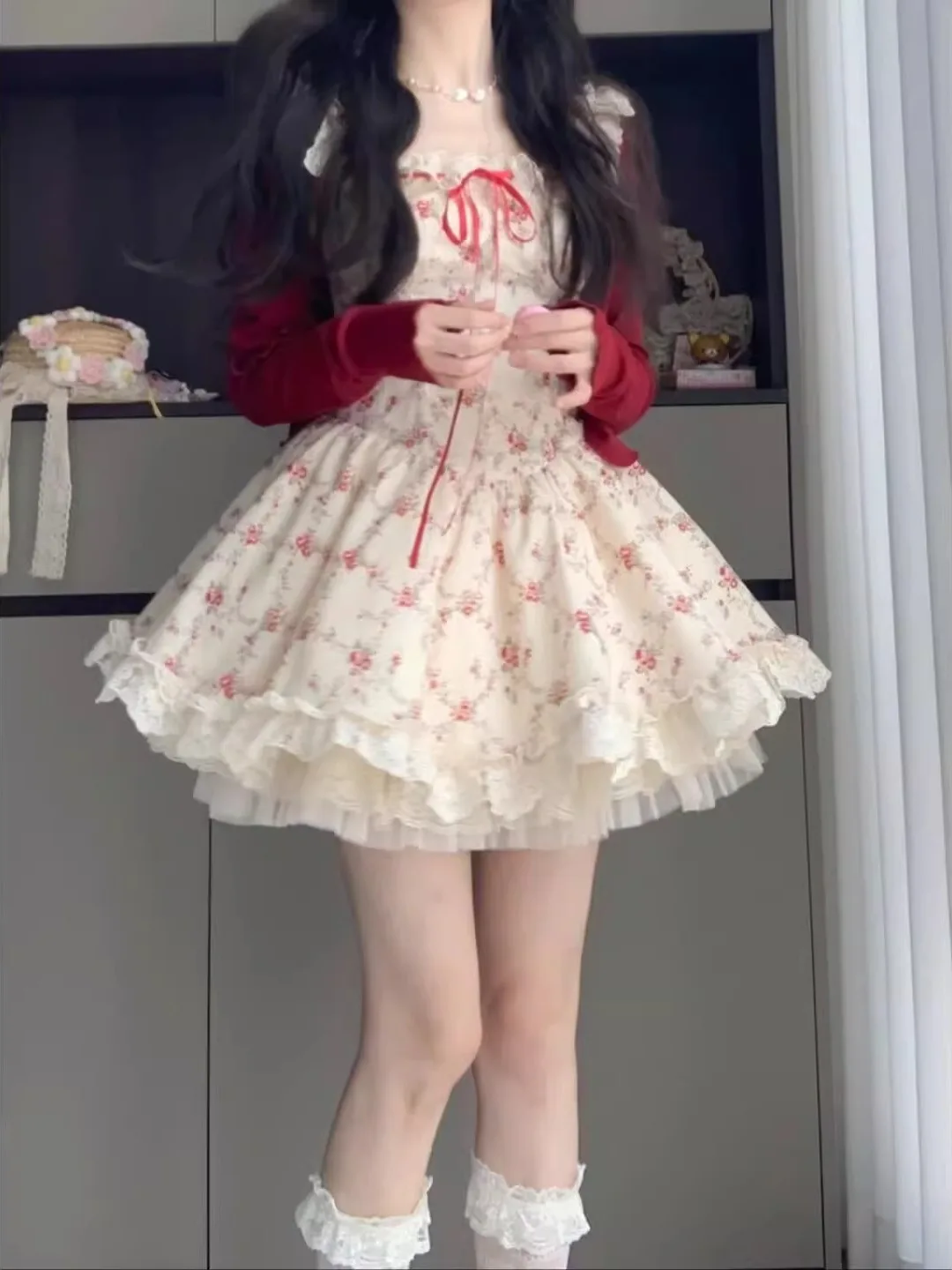 

Нежная женская летняя модная юбка с цветочным принтом, маленького размера, с завышенной талией, пышная, короткая