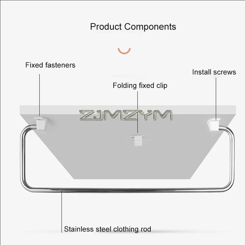 Asta per asciugare i vestiti per camper, binario sospeso in acciaio inossidabile per armadi, stendibiancheria salvaspazio