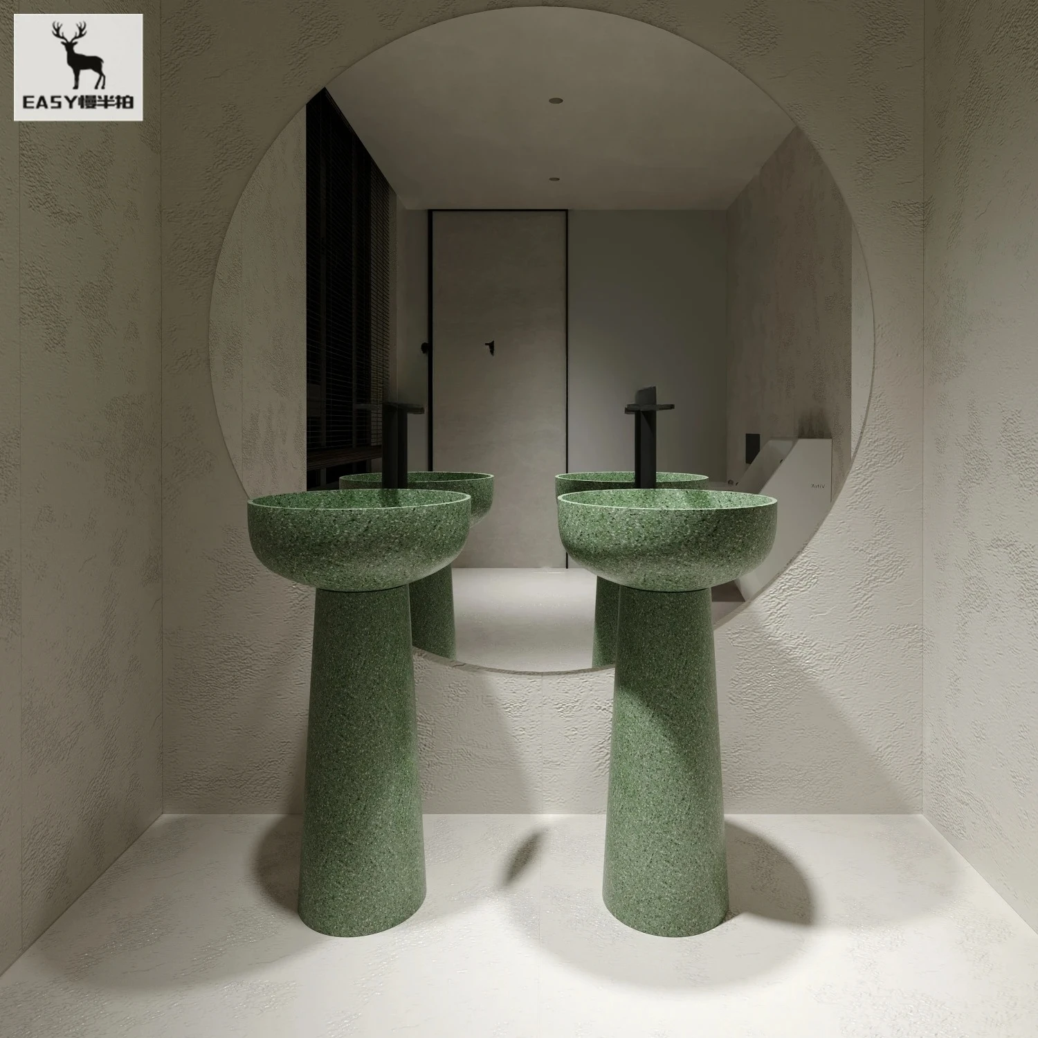 TQH terrazzo floor-to-ceiling hand wash face basin small apartment wash table hotel clubhouse courtyard column basin