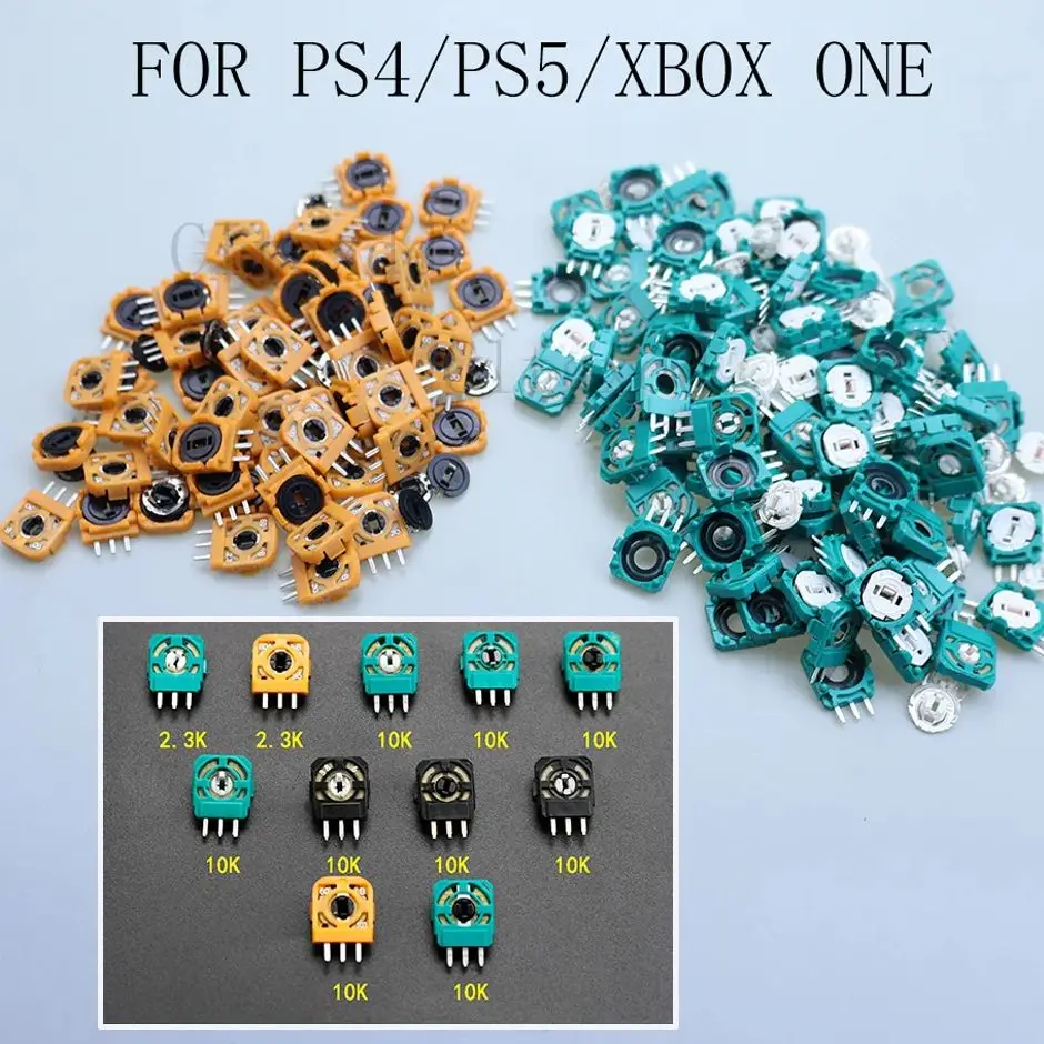 Cltgxdd 10 pièces pour PS4/PS5/Xbox un joystick analogique 2.3K/10K/ohm potentiomètre contrôleur arbre résistance module capteur