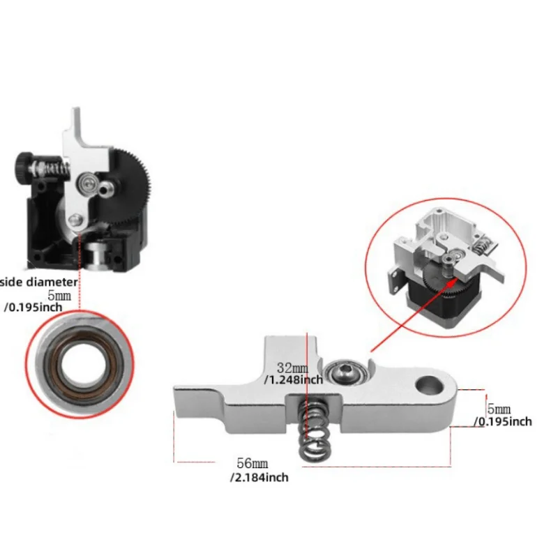 3D Printer Aluminum Alloy Accessories Titan Aero Extruder Black Silver Rotating Arm