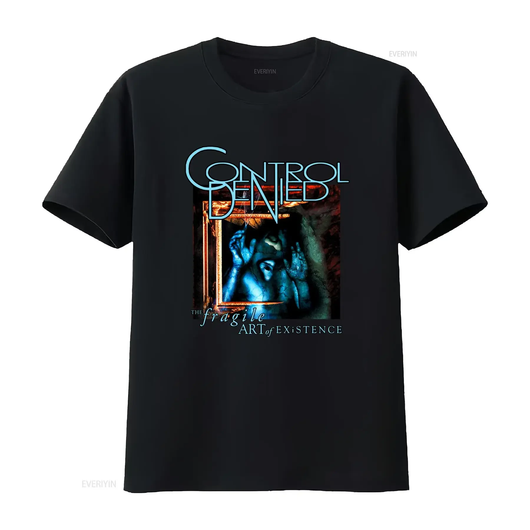 CONTROL DENIED The Fragile Art of Existence T-shirt pour les fans de groupes rock, vintage, délavé, unisexe, homme, respirant, décontracté, doux