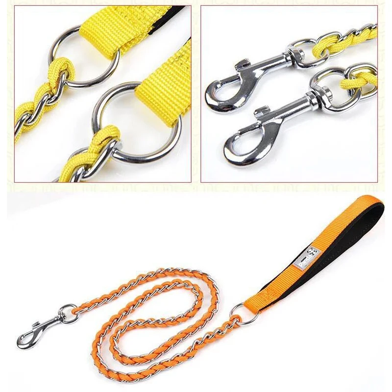 Anti bite breakage Pet dog chain Walking Dog Leash With Continuous Bite Resistance P-Chain P-Shaped rope Collar Pet Dog Supplie